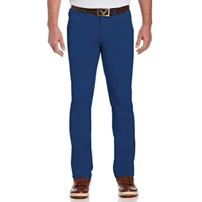 Imagen de Callaway EverPlay Pantalones de Golf 5 Bolsillos para Hombre con Cintura cómoda, Tela elástica Que no Necesita Planchado, Absorbe la Humedad, Ajuste cónico, Deep Navy Htr, 42W x 32L