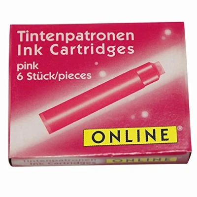 Imagen de Online Schreibgeräte 17229/12 Cartuchos para pluma estilográfica, color rosa