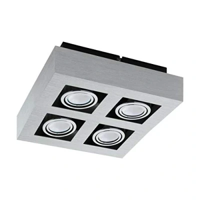 Imagen de Eglo Plafón Loke 1, GU10, 20 watts, Cromo y Negro, 25 x 3 cm