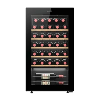 Imagen de Candy DiVino CWC034, Vinoteca, 34 Botellas, Wi Fi App hOn, Puerta Reversible, 5 Baldas, Tratamiento Anti UV, Compresor Antivibraciones, Iluminación LED, Control Digital, Tirador Integrado, 37DB, Negro