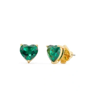 Imagen de kate spade new york MY LOVE Heart Studs Pendientes, Mujer, Talla: One Size, Green