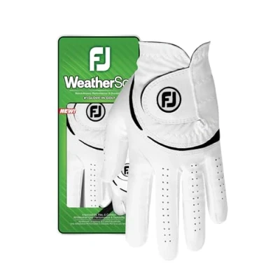 Imagen de FootJoy WeatherSof Guante de golf para mujer, color blanco, talla L, usar en la mano izquierda