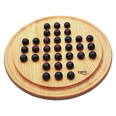Imagen de Cayro Solitario + 6 Años con Tablero y Fichas de Madera Juego Divertido Mesa Ideal para Niños Adultos Lógica Estrategia 1 Jugador