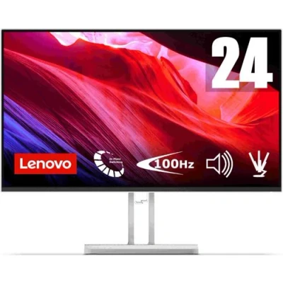 Imagen de Lenovo L24i 4B Monitor 23.8&quot; (IPS, 1920 x 1080 px, 16:9, 100 Hz, Tiempo de Respuesta 4ms, HDMI, VGA, Montaje VESA mm, Soporte Inclinación) Color Gris Nube, Versión Actual