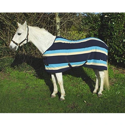 Imagen de Rhinegold Elite Fleece Rug 7/0 Turquoise Stripe Alfombra de Forro Polar, Rayas Turquesa, 7&#039;0&quot;