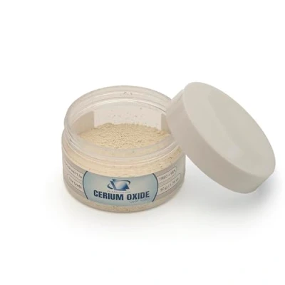 Imagen de Glass Polish 90001 Óxido de cerio en polvo, solución pulido para vidrio TREO 95% 2,5 micras 50 gramos Blanco