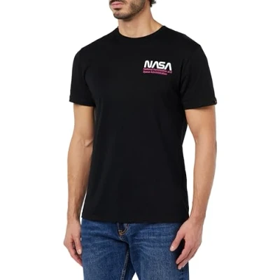 Imagen de Alpha Industries Camiseta Skylab NASA para Hombre, Black/Magenta, L