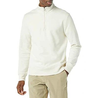 Imagen de Amazon Essentials Sudadera polar de manga larga y cremallera un cuarto Hombre, Blanco Roto, M