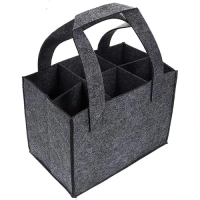 Imagen de PIQIUQIU Portabotellas para 6 Botellas, Bolsa de Fieltro, Soporte Cerveza, Vino Tinto, champán, Botella Leche