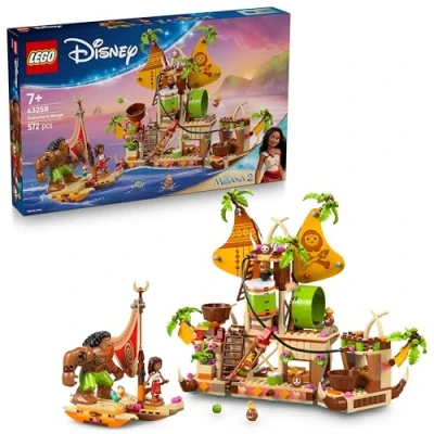 Imagen de LEGO Disney Vaiana 2 Barcaza de los Kakamora Barco Juguete con Tesoro para Niñas y Niños 7+ Años Mini Muñeca Figura Maui Regalo Cumpleaños Coleccionable Fans 43258