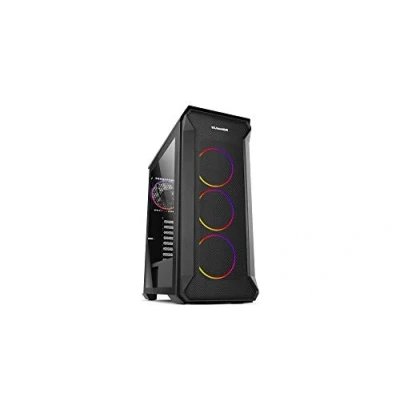 Imagen de Nox Hummer Quantum NXHUMMERQUANTUM Caja ARGB ATX Micro ITX, 4 ventiladores 120mm preinstalados, cristal templado, espacio para hasta 6 ventiladores, USB 3.0, color negro