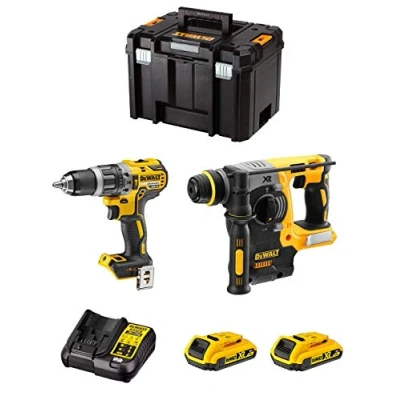 Imagen de DeWALT Kit DWK210 (Taladro Percutor DCD796 + Martillo Perforador DCH273 2 Baterías de 2,0 Ah Cargador TSTAK VI)