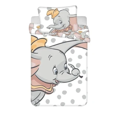 Imagen de Dumbo Ropa de Cama Bebé Disney Set 2tlg. 100% Algodón Tamaño: 100x135 CM, 40x60 Oeko Tex Standard 100