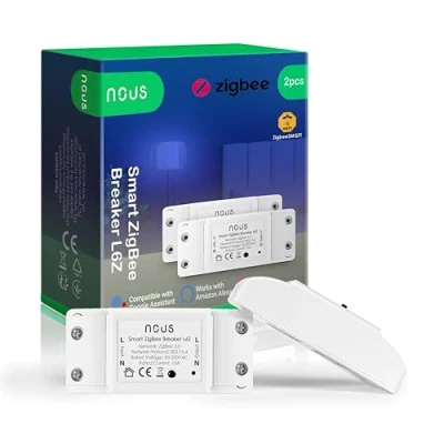 Imagen de ZigBee interruptor inteligente Alexa Nous L6Z Tuya smart life switch mini rele modulo 220v programable Mando a distancia, Temporizador luz Google Home Assistant