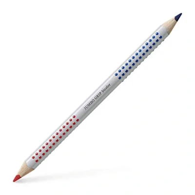 Imagen de Faber Castell Jumbo Grip 110910 Lápiz separador de plata, bicolor rojo y azul, 1 pieza