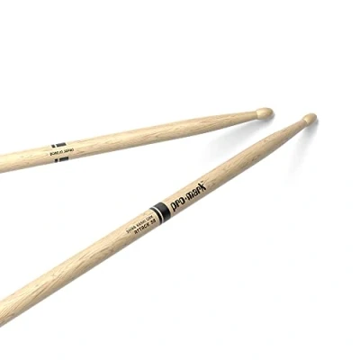Imagen de ProMark PW5BW Drum Sticks 5B Drumsticks Set Japanese Shira Kashi White Oak Wood Tip Consistent Weight and Pitch 1 Pair