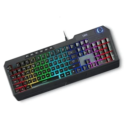 Imagen de DR1TECH Wasp+ Teclado Gaming RGB para PC Retroiluminado Y Ergonómico 104 Teclas con 26 Key Anti Ghosting USB Cable (QWERTY Internacional)