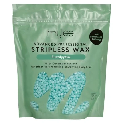Imagen de Mylee Kit de Cera Avanzado Sin Bandas Perlas Dura con Aroma Eucalipto Para la Depilación Cara, Cuerpo, Bikini, y Íntima Mujeres Hombres