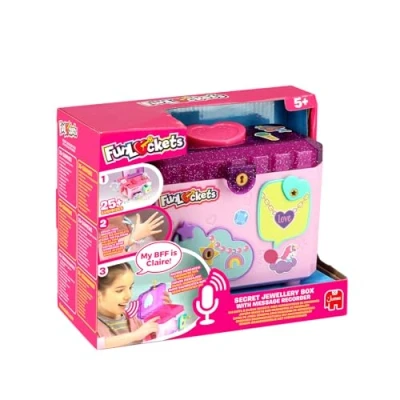 Imagen de FUNLOCKETS Boite à Bijoux électronique Avec enregistreur Vocal Compartimento Secreto 25 sorpresas, Accesorios para Crear Sus Joyas, Color Rosa, 5 años (Jumbo Group 1121500143)