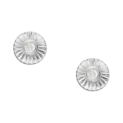 Imagen de FOSSIL Pendientes de Acero Inoxidable o Semipreciosos para Mujer con Cierre Gancho, Plata Brillante