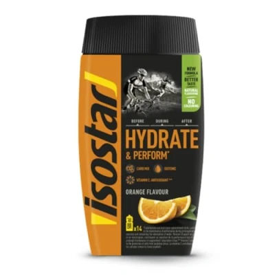 Imagen de Isostar Hydrate &amp; Perform 560 g de Bebida Electrolítica Isotónica Solución para Mejorar el Rendimiento Deportivo Sabor Naranja, 14 raciones
