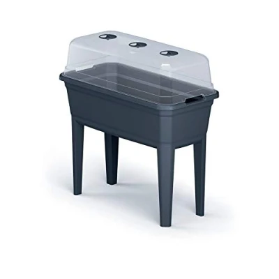 Imagen de Jardinera alta con cubierta Prosperplast Respana Planter Ecoline de plastico en color antracita 59,6 (largo) x 36,8 (ancho) 75,3 (alto) cm