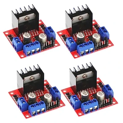 Imagen de 4 unidades L298N Motor Drive Controller Board módulo Dual H puente DC paso a para Arduino