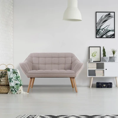 Imagen de Sofa nordico Zentao 2 plz, tela beige Menzzo