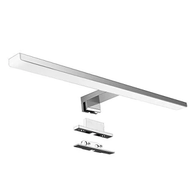 Imagen de Aourow Lámpara de Espejo Baño 10W 820lm 40cm,Luz Blanco Neutro 4000K,Impermeable IP44 230V,3 en 1 Espejo+Armario+Pared,Contra Niebla Acero Inoxidable,Aplique Baño,400mm