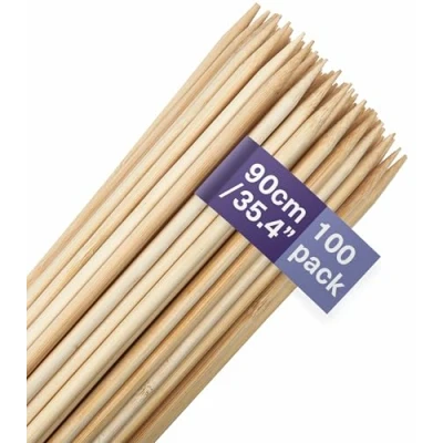 Imagen de MATANA 100 Brochetas de Madera Extralargas, XXL 90cm (0,6cm/6mm Grosor) Pinchos Bambú Barbacoa, Palillos para Asar, Hogueras, Camping, Tomateras Resistentes y 100% Naturales