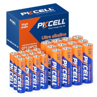 Imagen de Pilas Alcalinas AAA(LR03 12pcs),AA (LR6 12pcs) combinación 1,5V para Control Remoto,Juguete,Paquete de 24,PKCELL