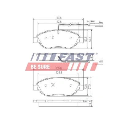 Imagen de FAST FT29145 Juego de pastillas freno Eje delantero con sensor desgaste incorporado FIAT: BRAVO 2, Stilo Hatchback, Multi Wagon