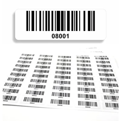 Imagen de etiquetas con código de barras 08001 09000, 5 dígitos, 1000 unidades 50 x 17 mm, inventario preimpresos, autoadhesivas, fabricado en Alemania