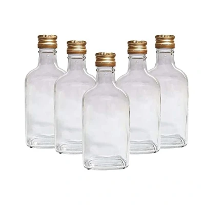 Imagen de DIAH DO IT AT HOME 20 botellas de cristal 200 ml (0,2 L) y tapas rosca metal (tapas giratorias), para cerveza casera, aceite ginebra, vinagre, vino, vodka (20 + tapones
