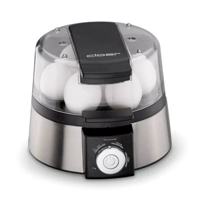 Imagen de Cloer 6070 Cocedor de huevos eléctrico para 7 huevos, Continuar la función cocción, señal acústica , 3 insertos escalfados, 435 vatios, acero inoxidable