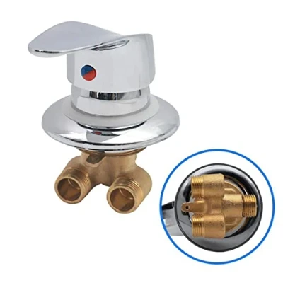 Imagen de AFUDER Mezclador para Cabina de ducha Válvula latón Salida desvío Grifo cromado Conector G1 / 2 &quot;Válvula mezcladora agua fría y caliente cuarto