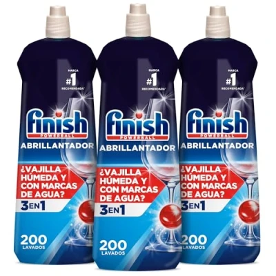 Imagen de Finish Powerball Abrillantador Lavavajillas, vajilla seca, brillante y sin marcas 3 unidades x 800ml Total 600 lavados