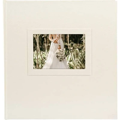Imagen de goldbuch 08 009 Álbum de fotos con 60 páginas blancas y pergamino, álbum recuerdos troquelado para su propia imagen, papel refinado en aspecto satinado, aprox. 30 x 31 4 cm