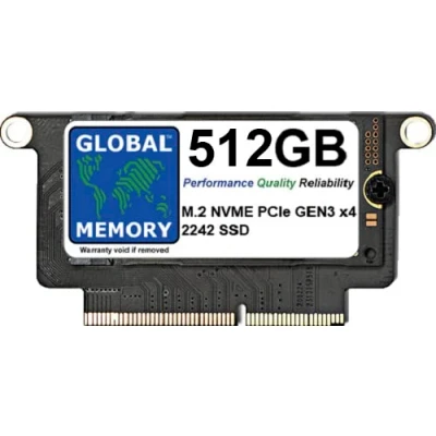 Imagen de GLOBAL MEMORY Unidad de estado sólido SSD M.2 PCIe Gen3 x4 NVMe 512 GB para Mac Pro Retina, barra no táctil A1708 (finales 2016 a mediados 2017)