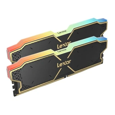 Imagen de Lexar THOR RGB Memoria RAM DDR5 32GB Kit (2x16GB) 6000 MHz, DRAM 288 Pin UDIMM PC para Computadora Juegos Alto Rendimiento Compatible con Intel XMP 3.0/AMD Expo 1.35V (LD5U16G60C38BG RGD)