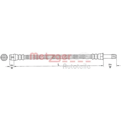 Imagen de METZGER 4110363 Latiguillos de Freno 195 VOLKSWAGEN: Transporter 5, 5 Bus, 6