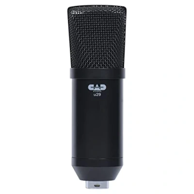 Imagen de CAD Audio U29 USB micrófono de condensador diafragma grande (cardioide, 20 Hz kHz, convertidor A/D integrado, para MAC o PC, incl: cable USB, parabrisas, pinza y soporte mesa)