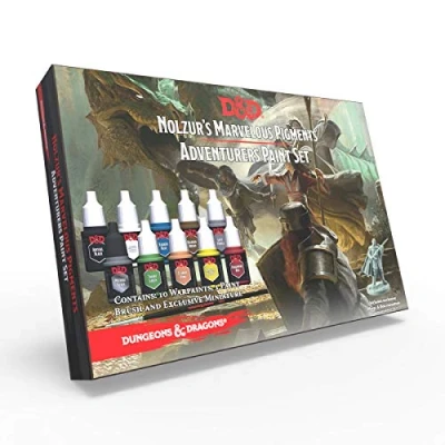 Imagen de The Army Painter Dungeons and Dragons Nolzur&#039;s Marvelous Pigment Adventurers Juego de pintura (10 pinturas acrílicas y 1 pincel para principiantes, miniatura, juegos rol tableta)