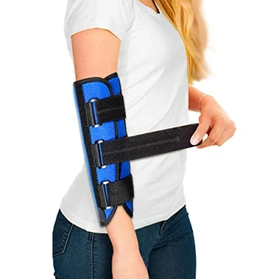 Imagen de Codera para Síndrome del Túnel Cubital, Estabilizador de Codo Ajustable, Nocturna con 3 Tiras Plástico, Tendinitis, Tenista, Nervio se Adapta a Hombres y Mujeres L/XL