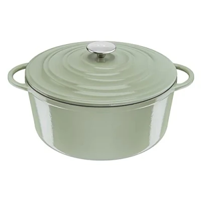 Imagen de Tefal LOV E2580504 Cacerola antiadherente de hierro fundido inducción 29 cm con tapa verde liquen