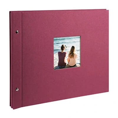 Imagen de goldbuch Bella Vista Álbum de Tornillo, Lino, Fucsia, 40 mm