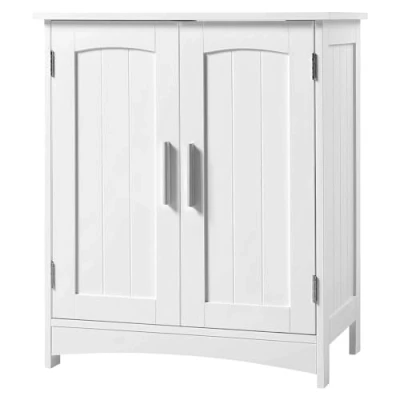 Imagen de EUGAD Armario Baño, Bajo Lavabo con Puertas, Mueble de Almacenamiento, Estante Ajustable y Pies Antideslizantes, Estilo Moderno, Blanco, 50x30x60 cm