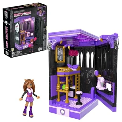 Imagen de MEGA Monster High Terroguarida de Clawdeen, Set bloques construcción que se abre como un libro con figura acción, nook book, 299 piezas, juguete regalo para niños y niñas +13 años, HXM32