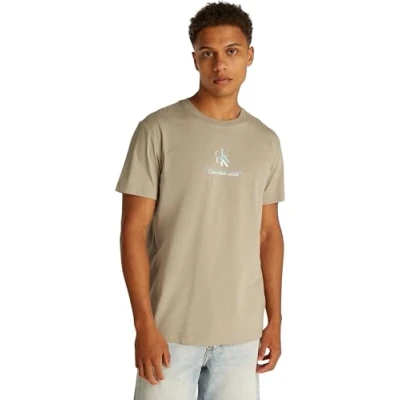 Imagen de Calvin Klein Jeans Shadow LOGO TEE Camiseta estampada, Hombre, Talla: XXS, Aluminum