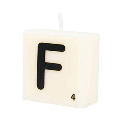 Imagen de PD Party 7040016 Vela de Letra tipo Scrabble Fiesta Decoraciones Ambiente F, Crema/Negro, 4cm Longitud x Ancho 2cm Altura
